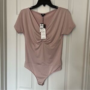 Express Body Contour Bodysuit NWT blush pink neutral size M